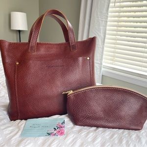Portland Leather tote with matching eclipse